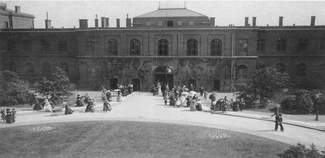 Schwarz-Bild des UKE-Verwaltungsgebäudes um 1900