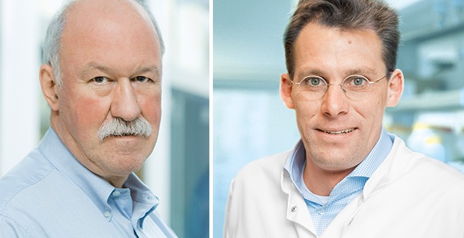Spezialisten für Tumoren bei Erwachsenen und Kindern: Prof. Dr. Manfred Westphal (l.) und Prof. Dr. Ulrich Schüller