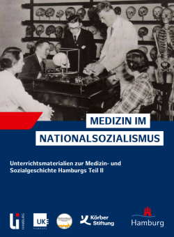 Titelseite der Handreichung mit einem historischen Foto aus dem Rassenbiologischen Institut der Universität Hamburg