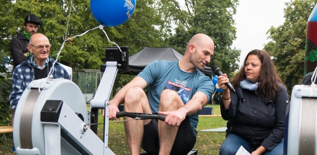 Lauritz Schoof explained the basics in the action "5 min to become a rowing professional" at the rowing ergometer